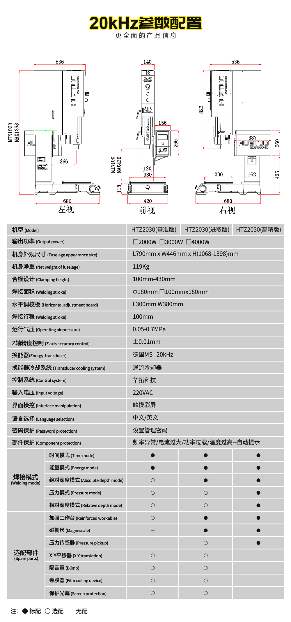 20K高端智能超聲波焊接機(jī)參數(shù)